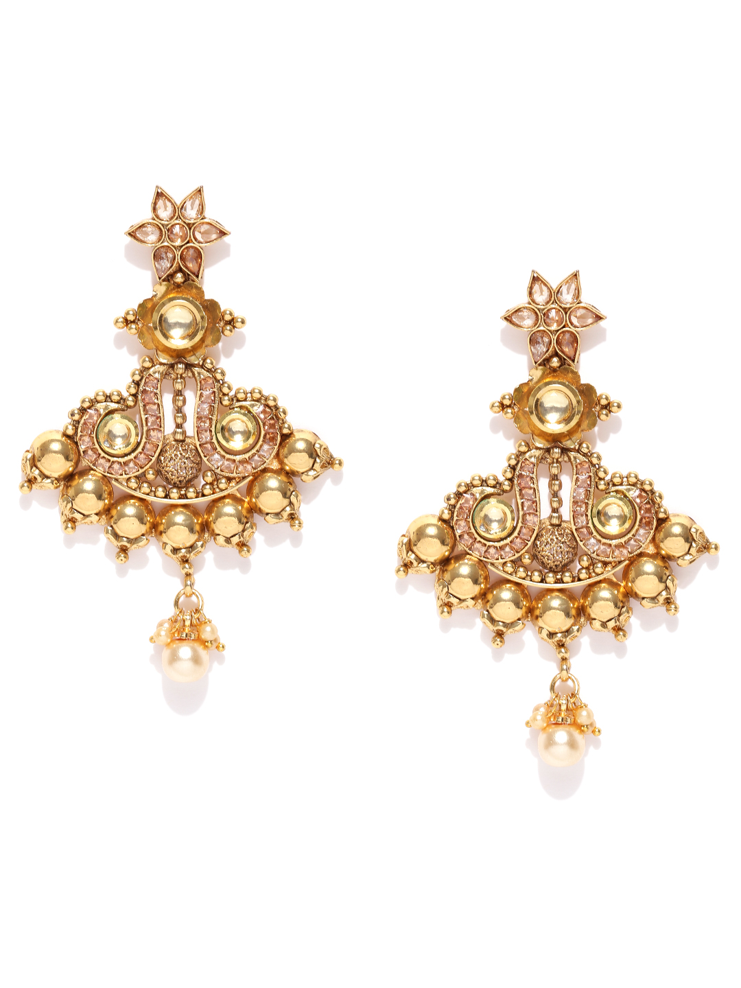 YouBella Gold-Toned Classic Drop Earrings